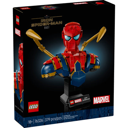 LEGO® Iron Spider-Man Bust, 379 pieces, a must-have Marvel collectible for adults.