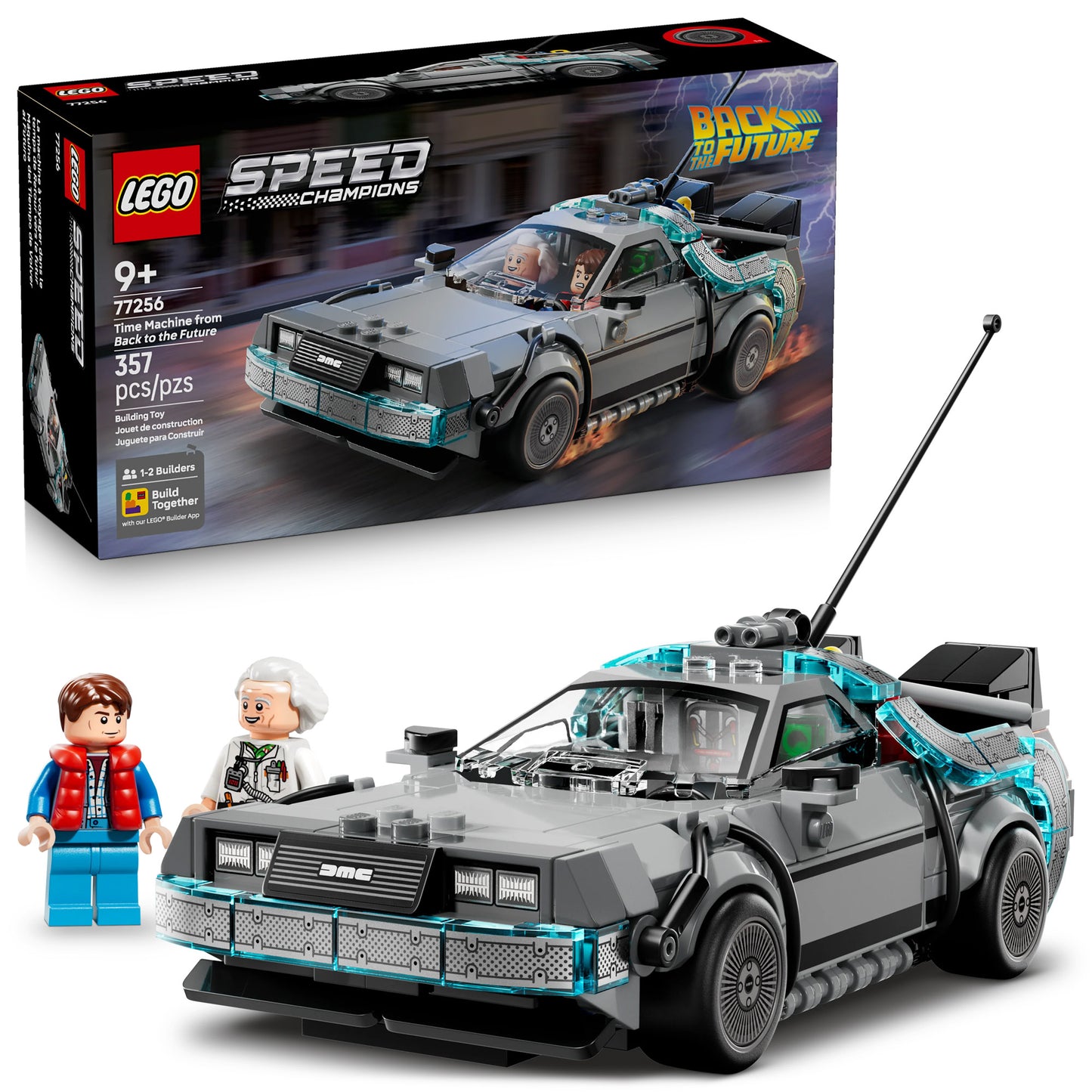 LEGO® Time Machine from Back to the Future set with model car kit and two minifigures by LEGO - ONLINE ONLY.