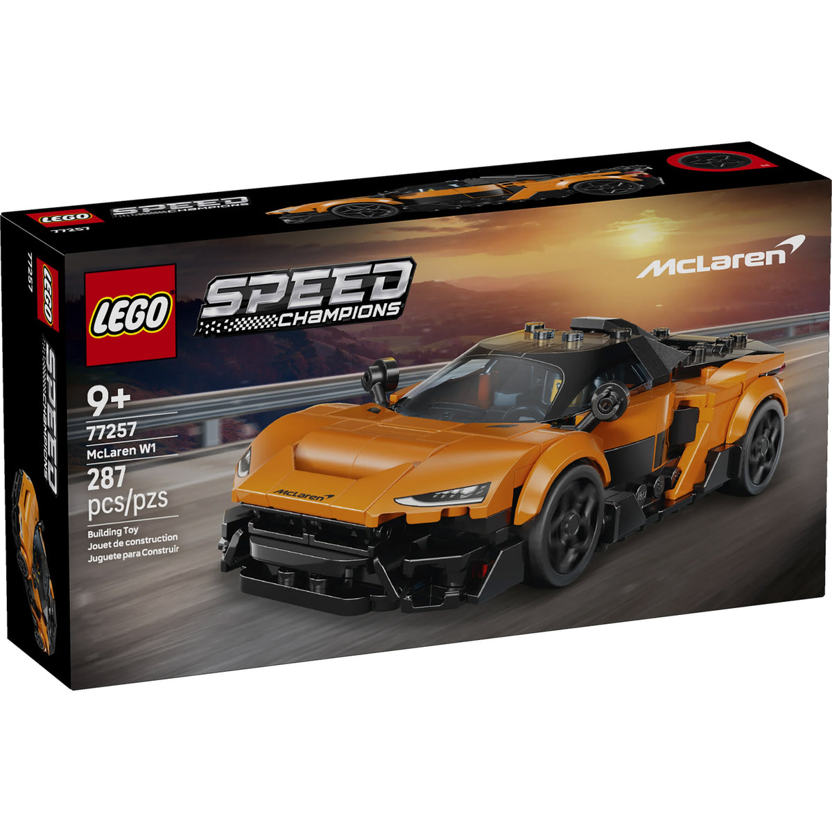 LEGO® McLaren W1 - ONLINE ONLY, 287-piece race car toy in orange, for ages 9+, LEGO brand.