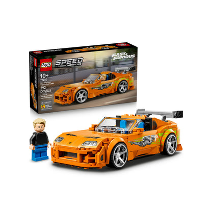 LEGO® The Fast and The Furious Toyota Supra MK4 set with minifigure and car model—ONLINE ONLY.