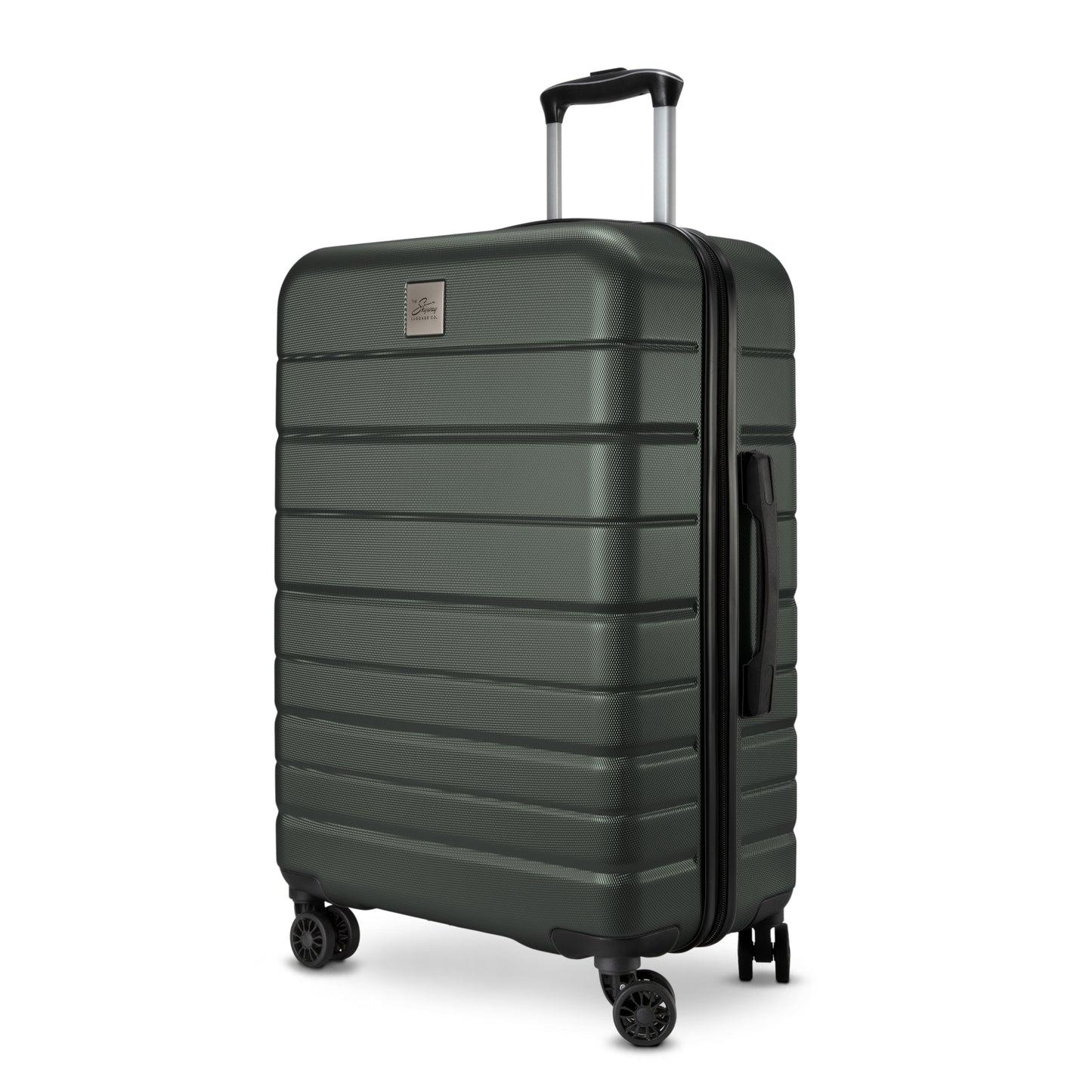 Skyway Epic 2.0 Hardside suitcase: dark green, scratch-resistant, retractable handle, 360° dual wheels.