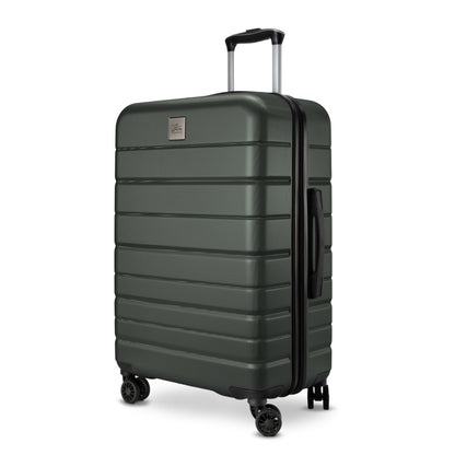 Skyway Epic 2.0 Hardside suitcase: dark green, scratch-resistant, retractable handle, 360° dual wheels.