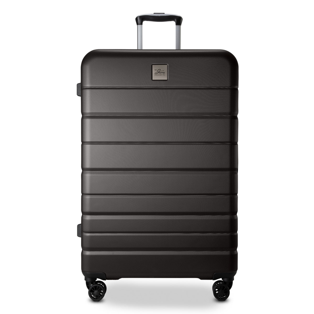 Travel in style with the Skyway Epic 2.0 Hardside Spinner—sleek black, 4 wheels, telescopic handle.