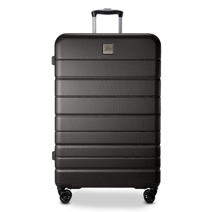 Travel in style with the Skyway Epic 2.0 Hardside Spinner—sleek black, 4 wheels, telescopic handle.