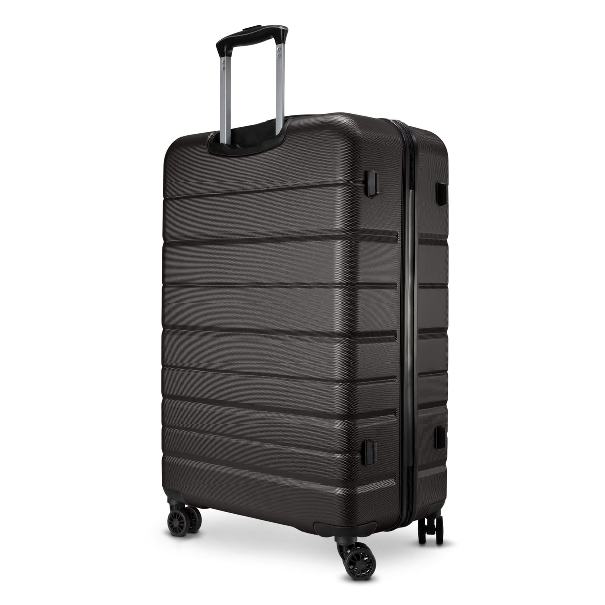 Skyway Epic 2.0 Hardside Large Spinner upright on white; four wheels, telescopic handle—ONLINE ONLY.