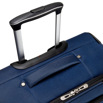 Blue Skyway Flair 2.0 3-Piece Luggage Set suitcase with an extended handle, top carry handle, and TSA-approved lock.