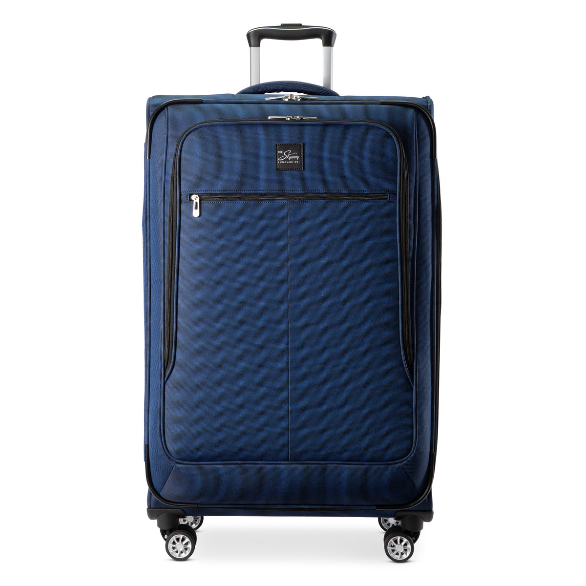 Blue Skyway Flair 2.0 3-Piece Luggage Set suitcase with telescoping handle, front pocket, and four spinner wheels.
