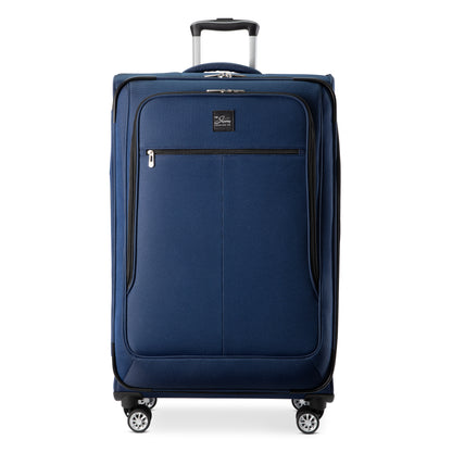 Blue Skyway Flair 2.0 3-Piece Luggage Set suitcase with telescoping handle, front pocket, and four spinner wheels.