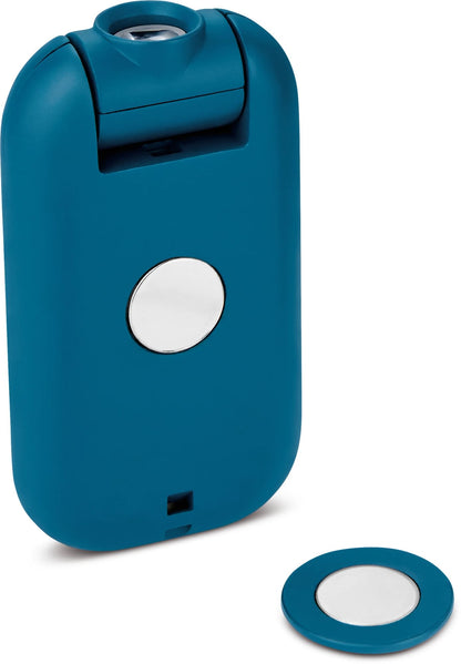 Go Travel Floodlight Wearable Torch: blue folding key holder with round button and metal key tag.