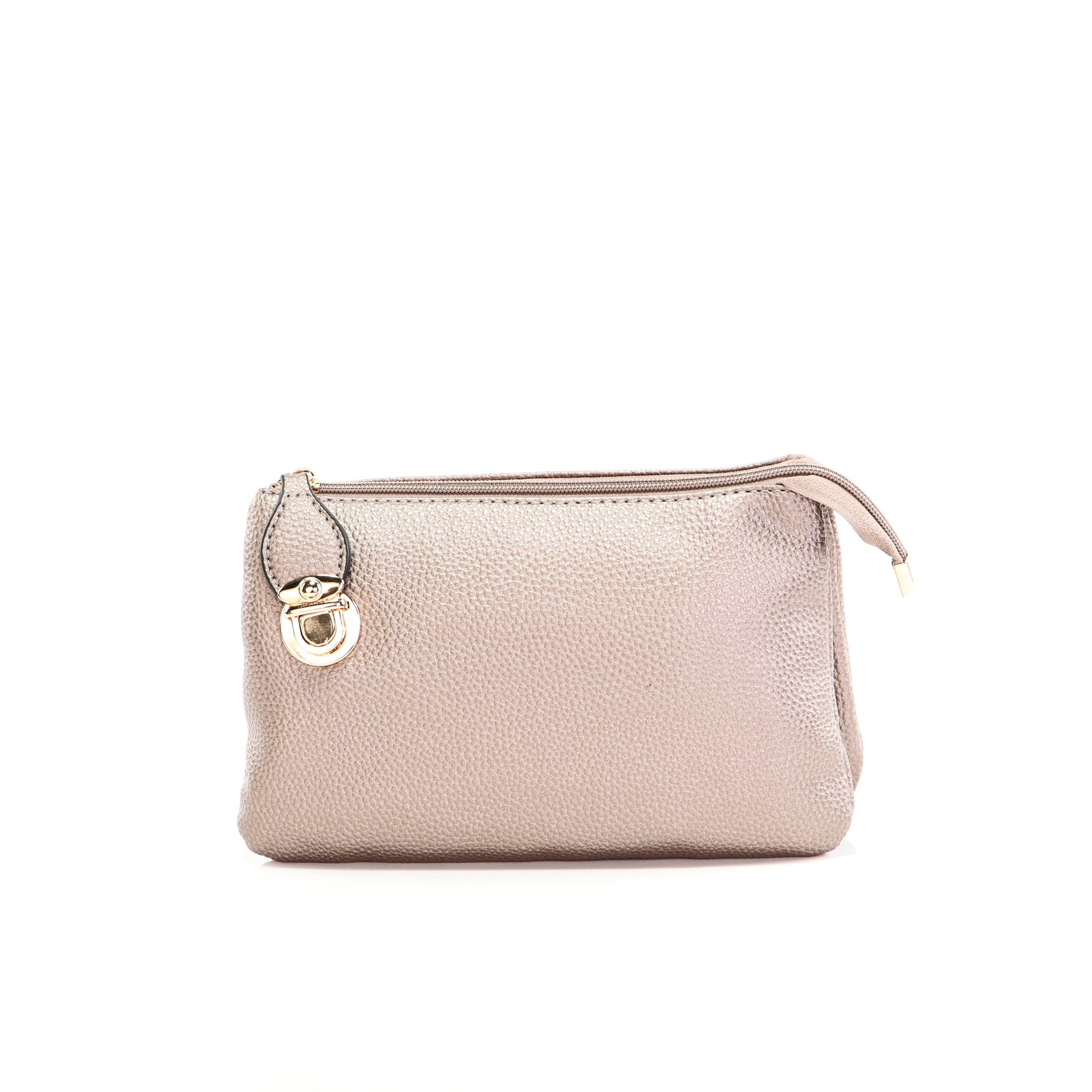 Alina's RFID Clutch Wristlet in bronze, front view