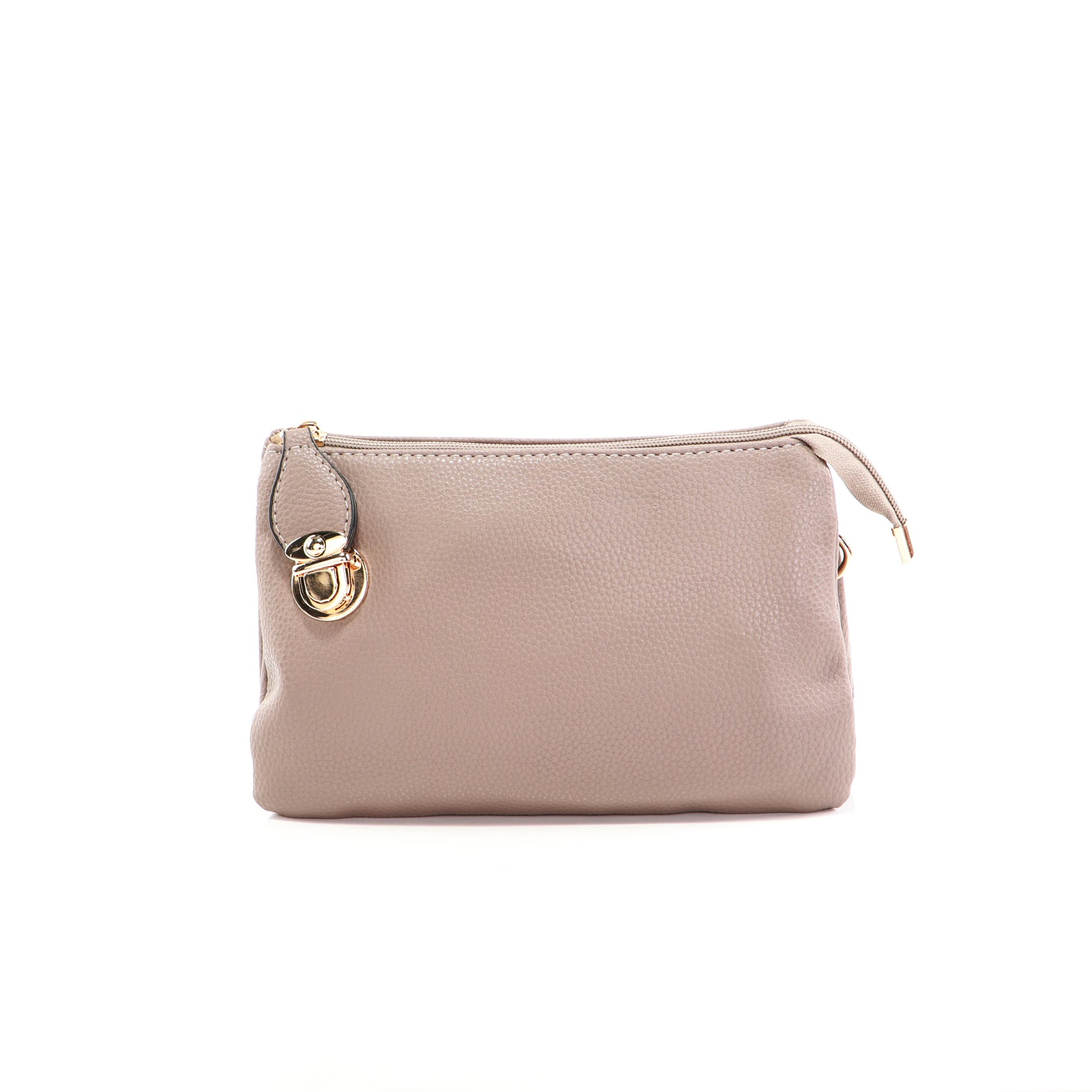 Alina's RFID Clutch Wristlet in taupe, front view