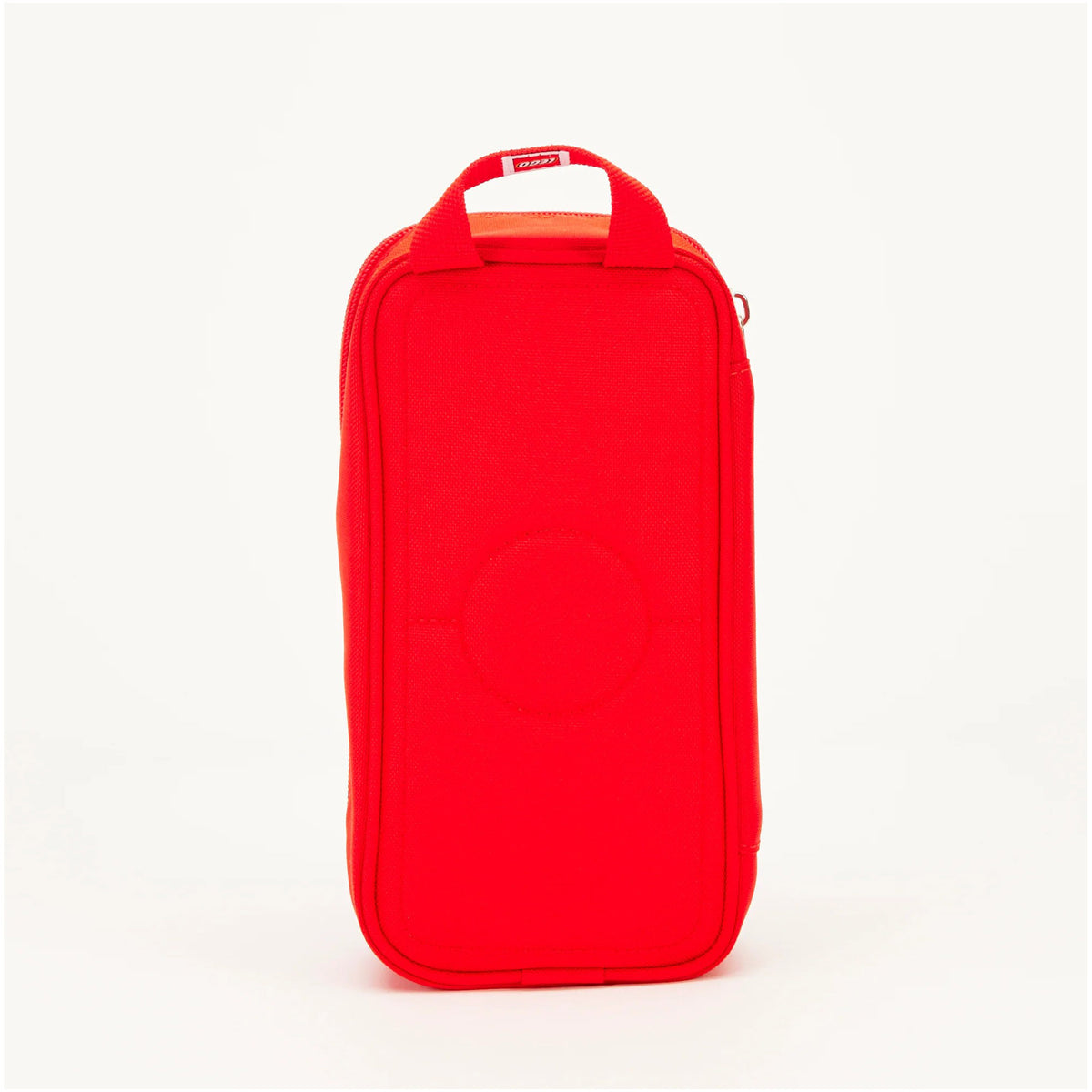 Rectangular red LEGO® Brick Simple Pouch with a top handle and a zippered closure.