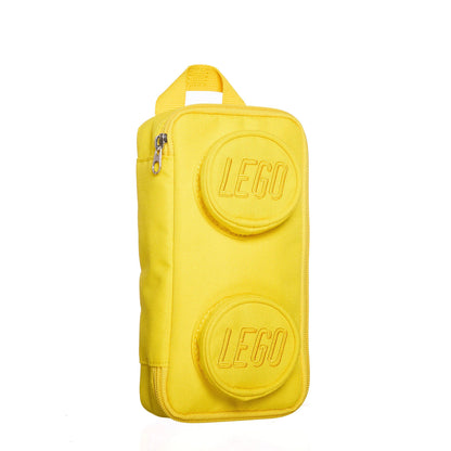 Bright yellow rectangular LEGO® Brick Simple Pouch with two circular embossed details on the front.