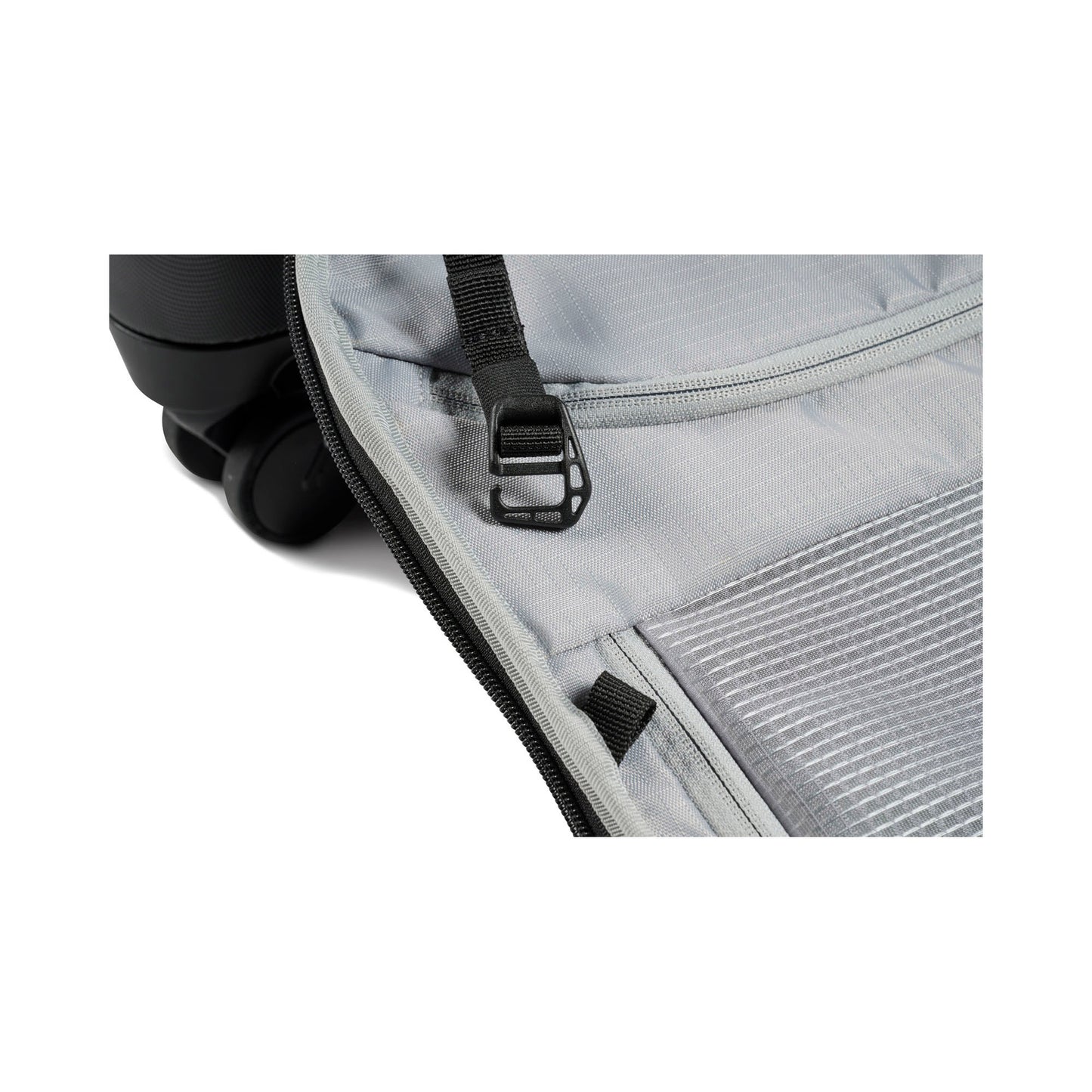 Pelican™ Aegis Carry-on 4-Wheel Hybrid Duffel, black, close up of interior lining.