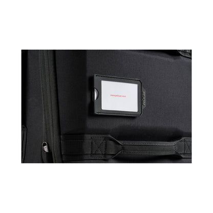 Pelican™ Aegis Carry-on 4-Wheel Hybrid Duffel, black, close up of name tag.