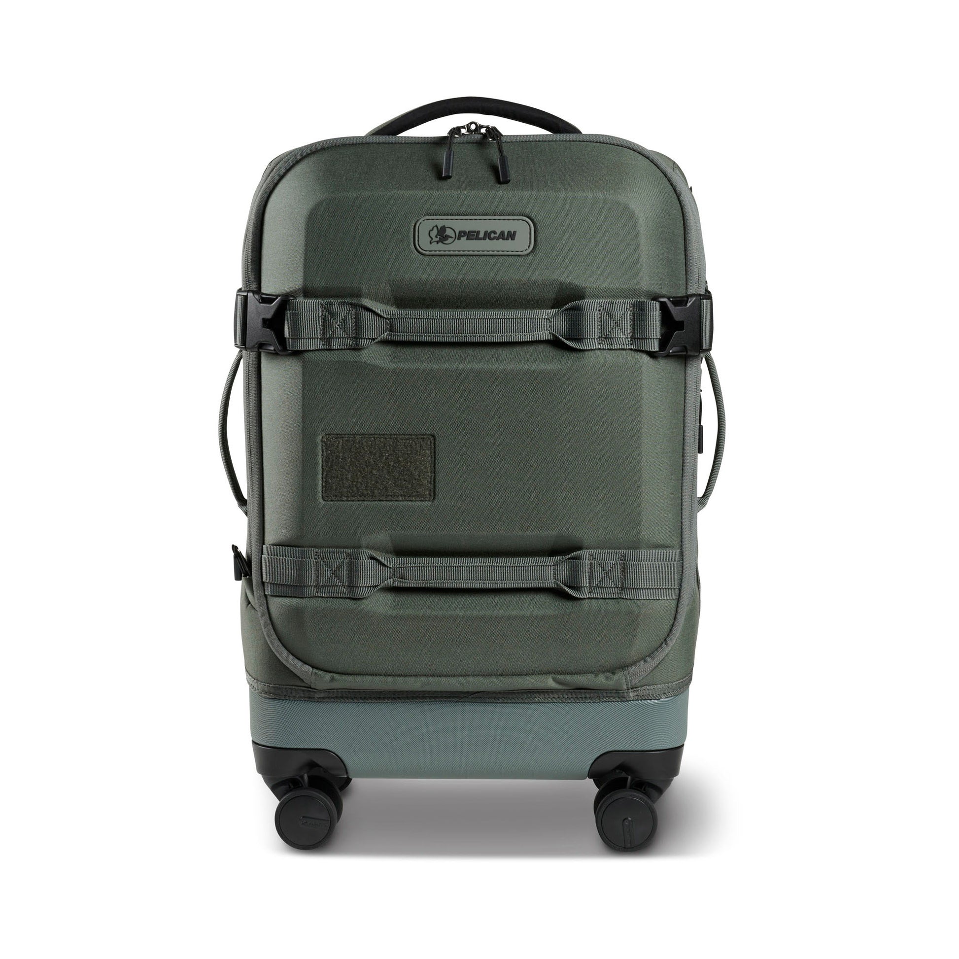 Pelican™ Aegis Carry-on 4-Wheel Hybrid Duffel, charcoal sage green, front view.