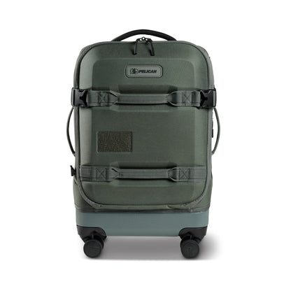 Pelican™ Aegis Carry-on 4-Wheel Hybrid Duffel, charcoal sage green, front view.