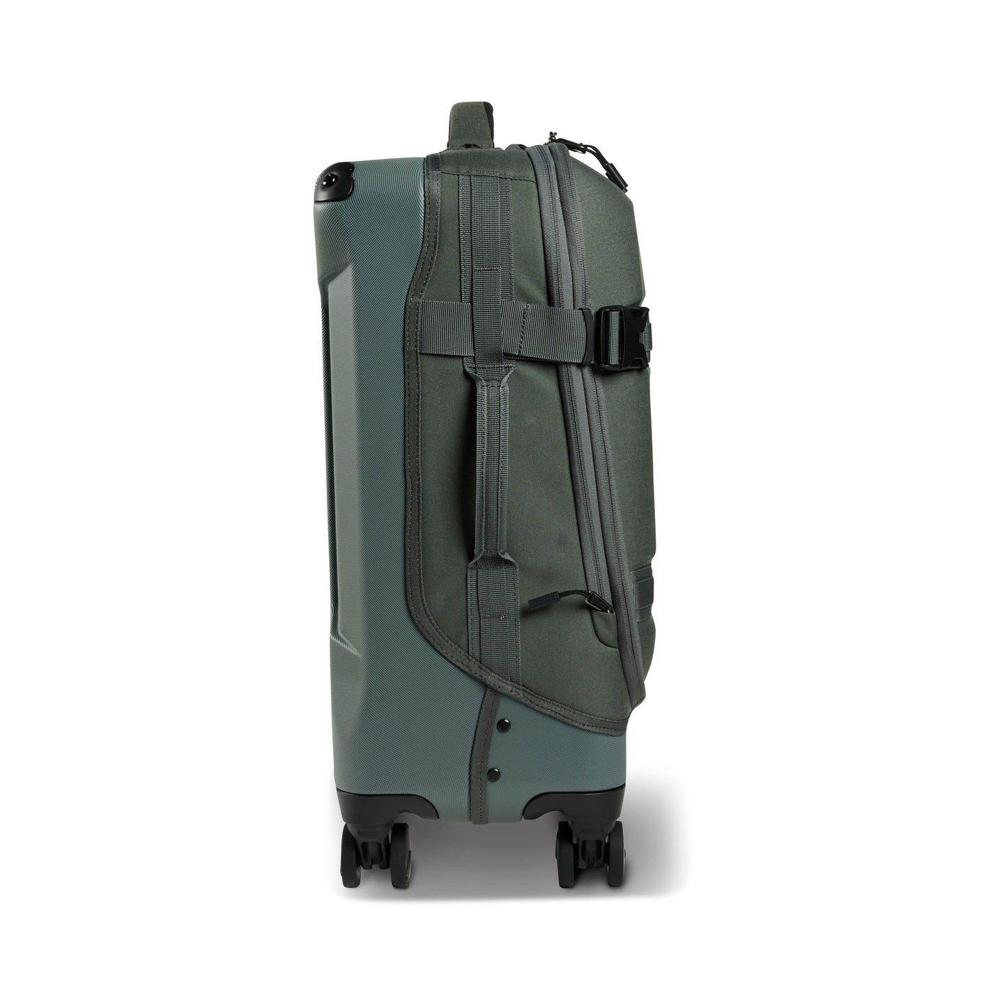 Pelican™ Aegis Carry-on 4-Wheel Hybrid Duffel, charcoal sage green, left side view.