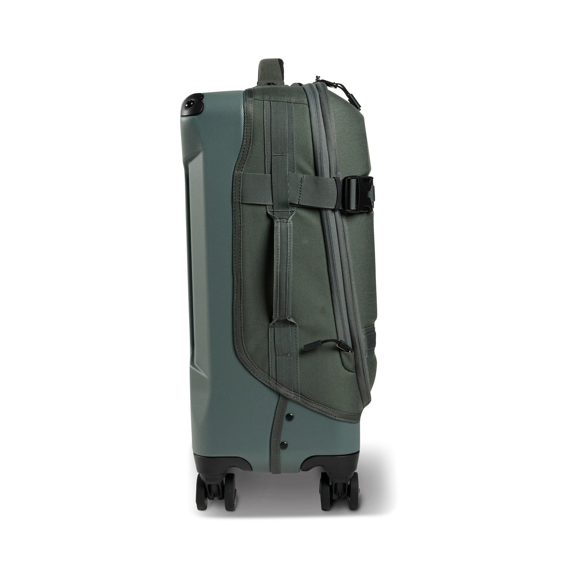Pelican™ Aegis Carry-on 4-Wheel Hybrid Duffel, charcoal sage green, left side view.