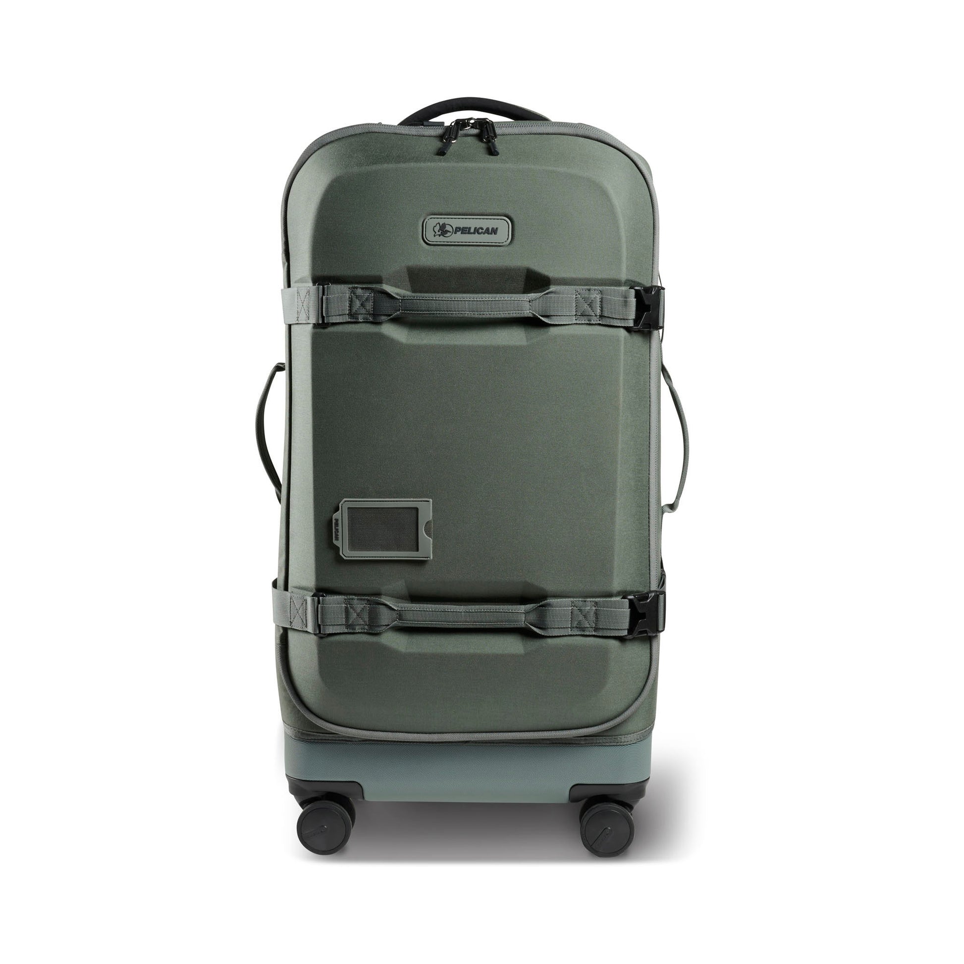 Pelican™ 30" Aegis Check-in 4-Wheel Rolling Hybrid Duffel, charcoal sage green, front view.