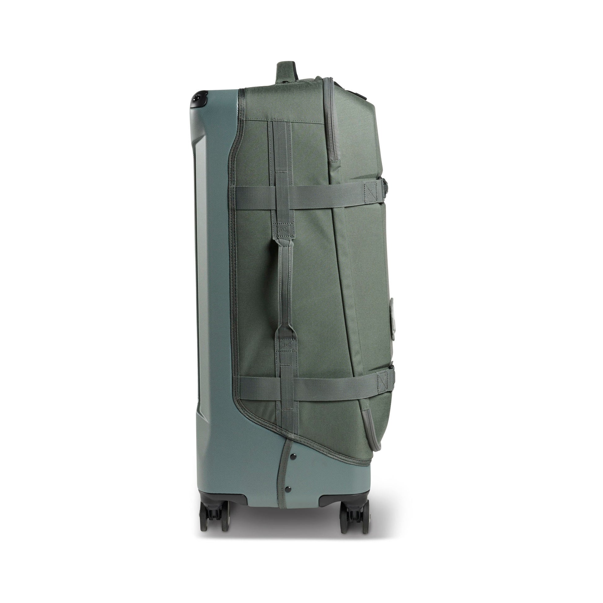 Pelican™ 30" Aegis Check-in 4-Wheel Rolling Hybrid Duffel, charcoal sage green, left side view.