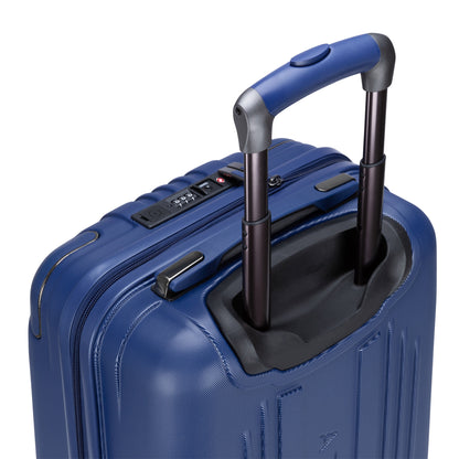 Atlantic Propeller 19" Hardside Spinner Carry-on, dark navy, top back view with telescopic handle extended