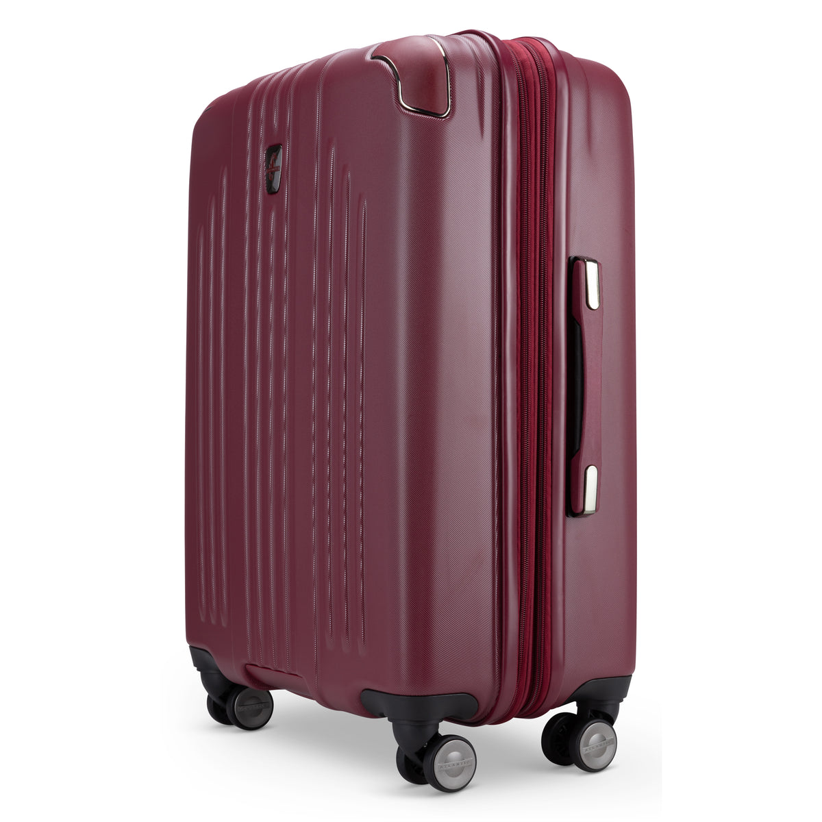 Atlantic Propeller 24″ Hardside Expandable Spinner, 24″, maroon, with packing cube and four-wheel design.