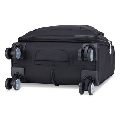 Atlantic Sailbound 19" Spinner Carry-on, black, bottom view of spinner wheels