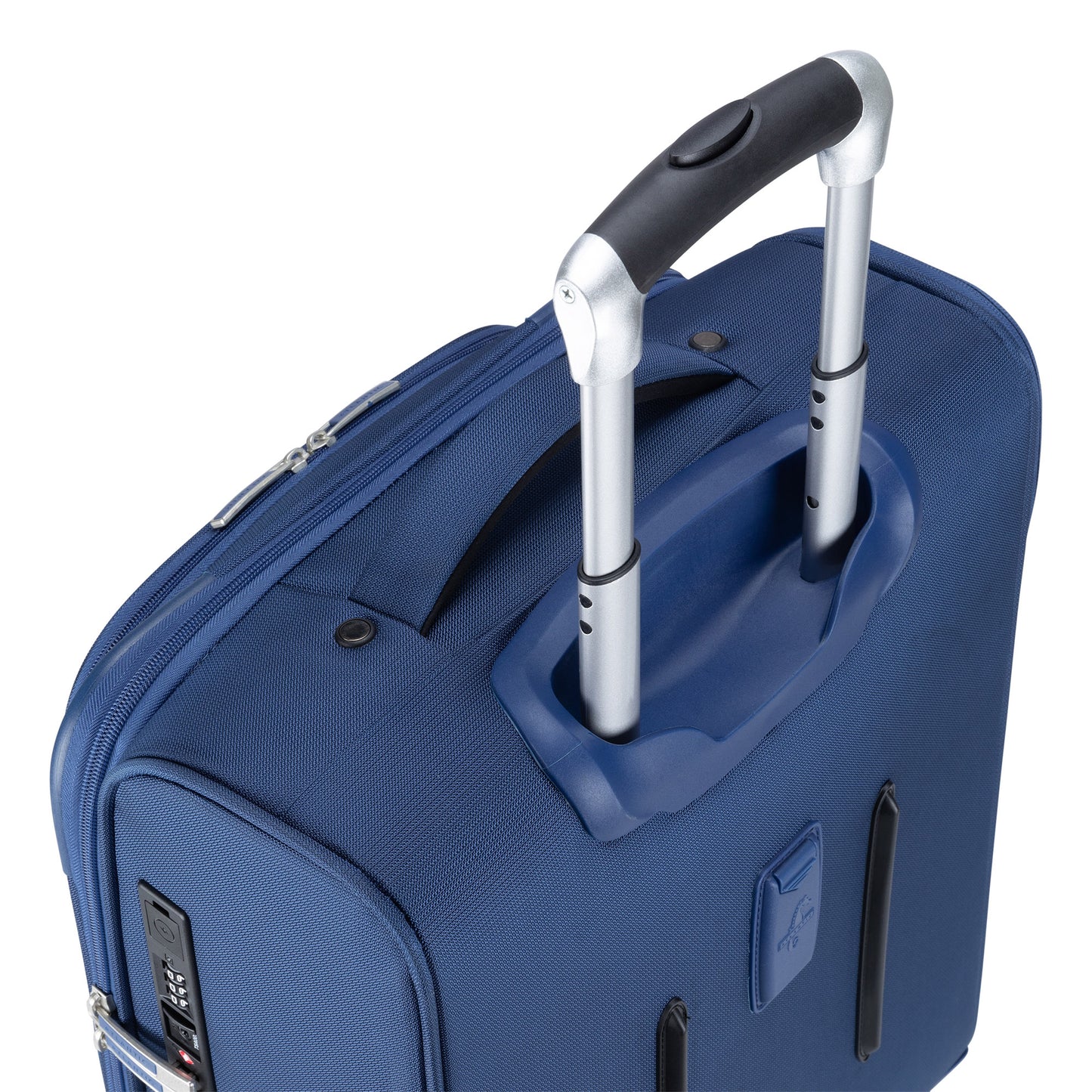 Atlantic Sailbound 19" Spinner Carry-on, blue, top angled view with telescopic handle extended