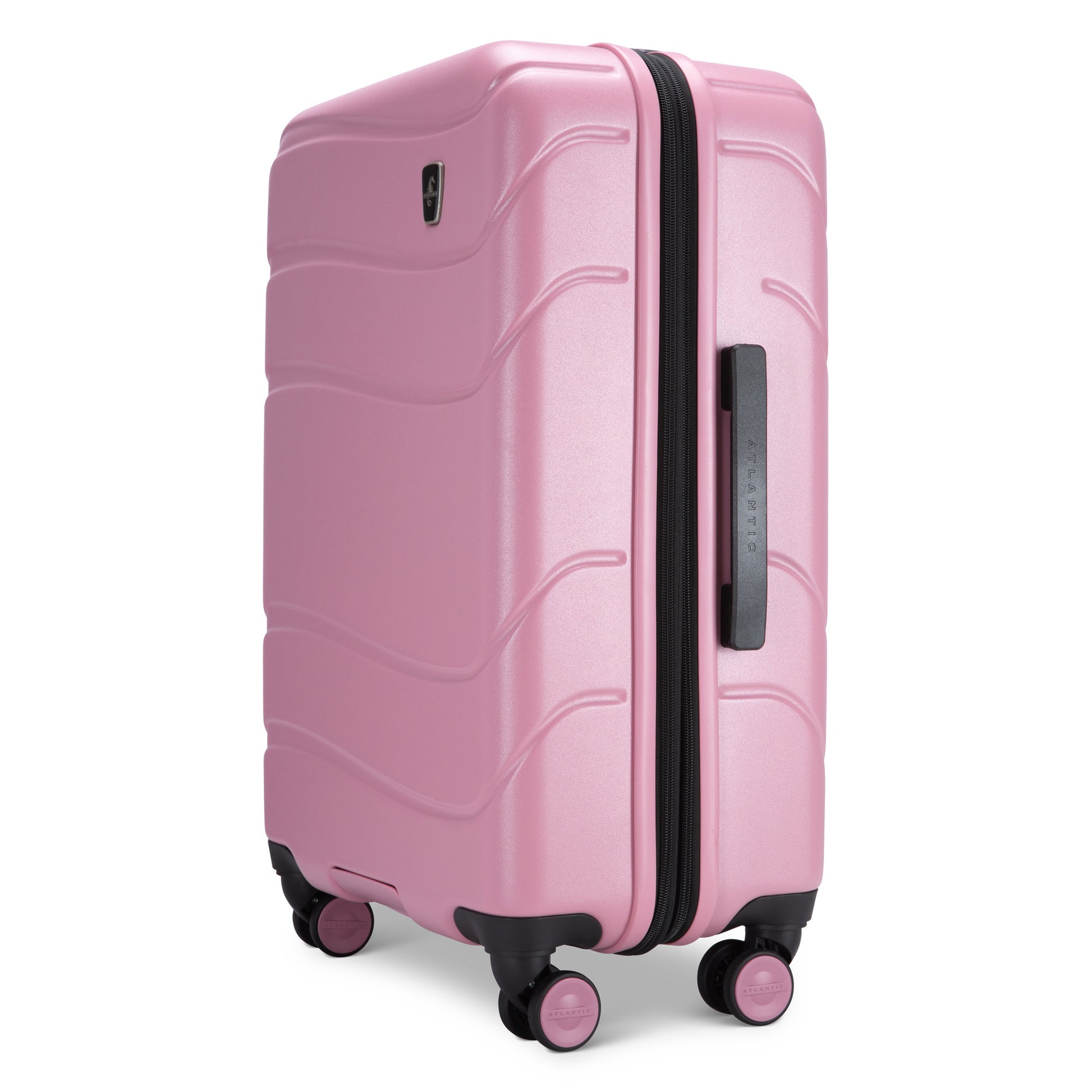 Atlantic Transmarine 24" Expandable Spinner, blush pink colour, side angled view of black side grab handle