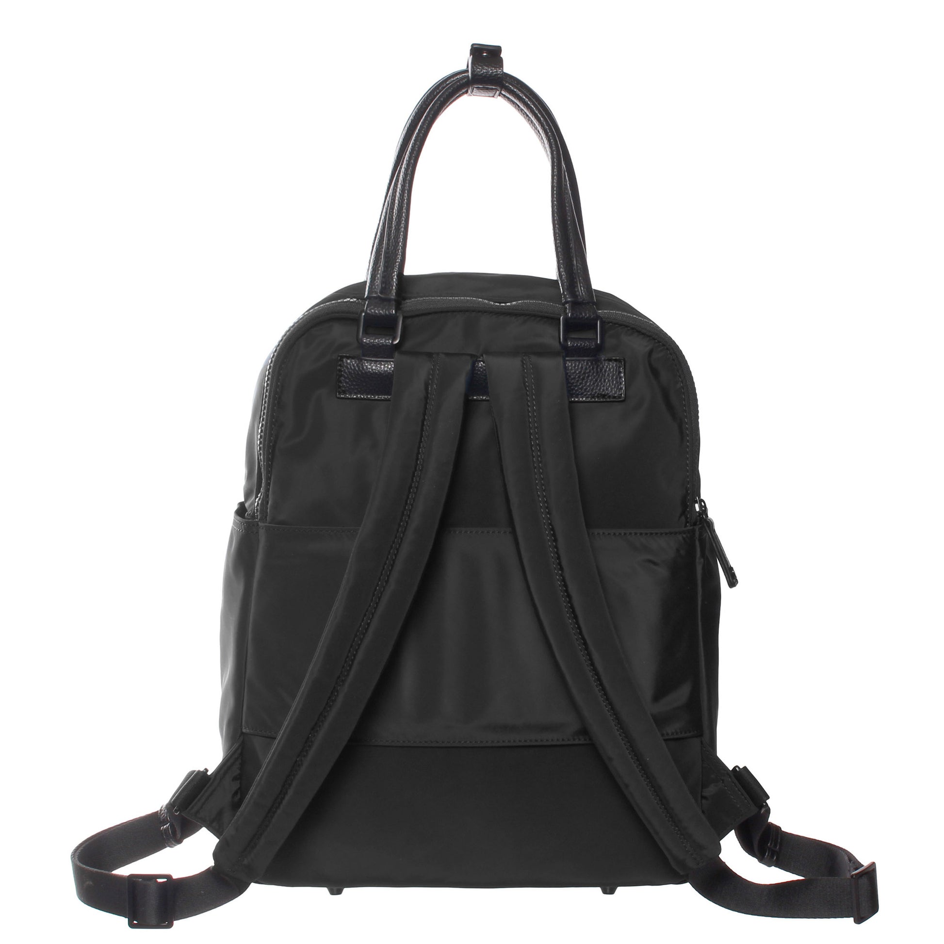 The SevenDays Backpack Tote by SevenDays, shown from the back with two straps, top handles, and side pockets.