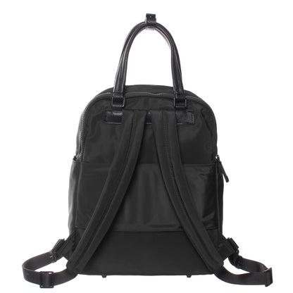 The SevenDays Backpack Tote by SevenDays, shown from the back with two straps, top handles, and side pockets.