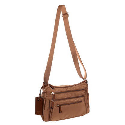 SevenDays Canopies RFID Nylon Crossbody offers secure storage, 2 zip pockets, and an adjustable strap.