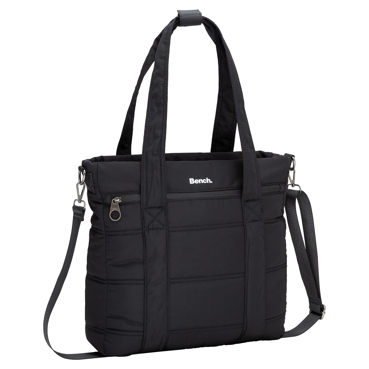 Bench Georgia Satchel by Bench with dual handles, front zip pocket, and detachable shoulder strap.