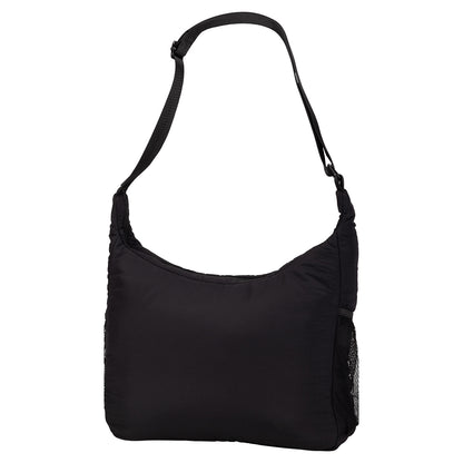 The Bench Nylon Hobo Bag in black features an adjustable strap for everyday style and functionality.