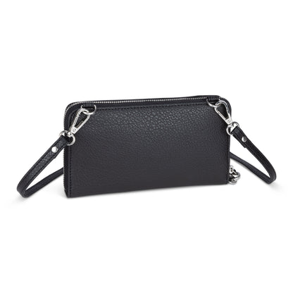 Bellezza Wallet on a String Crossbody, black, back view