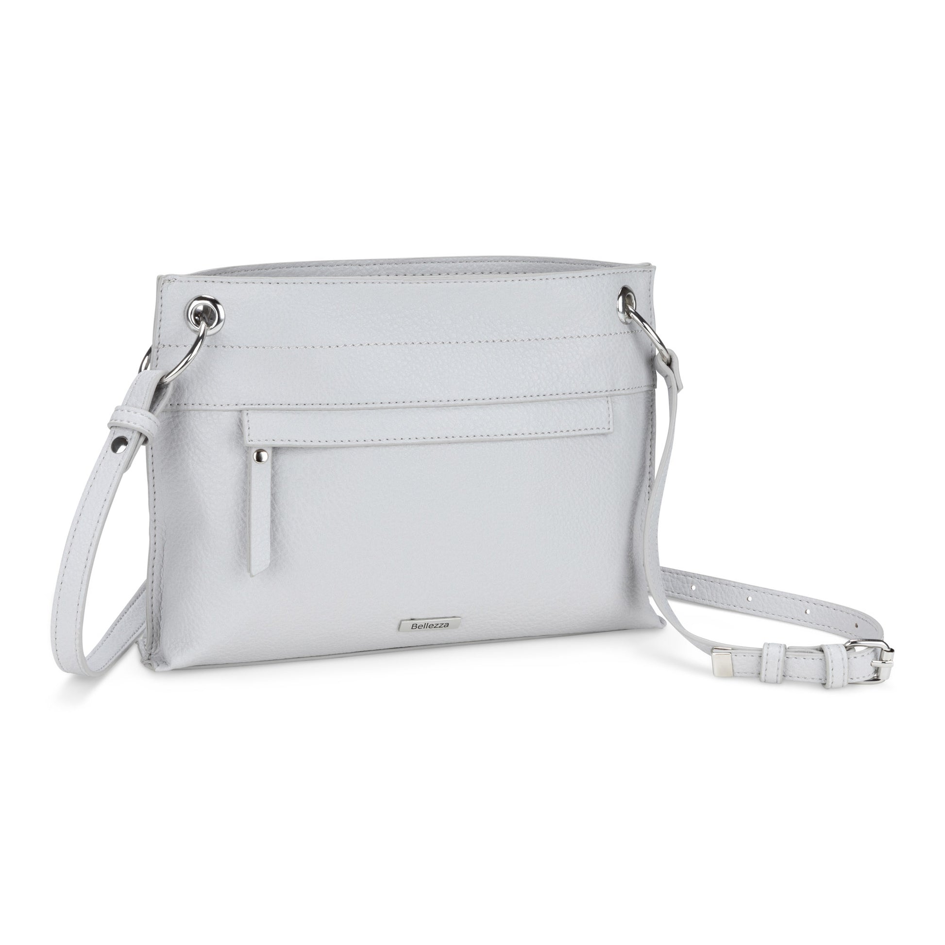 Bellezza East/West Crossbody, stone, front angled view