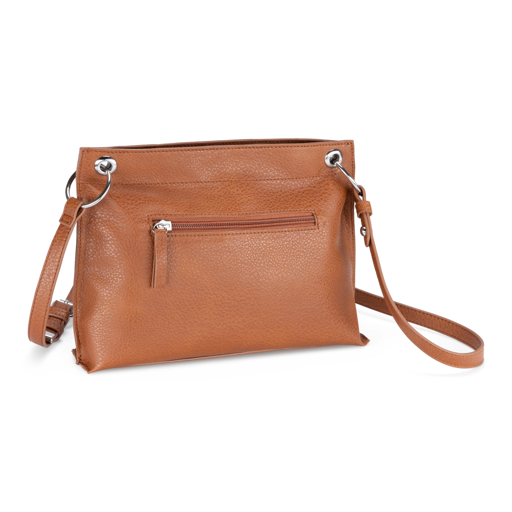 Bellezza East/West Crossbody, cognac, back angled view