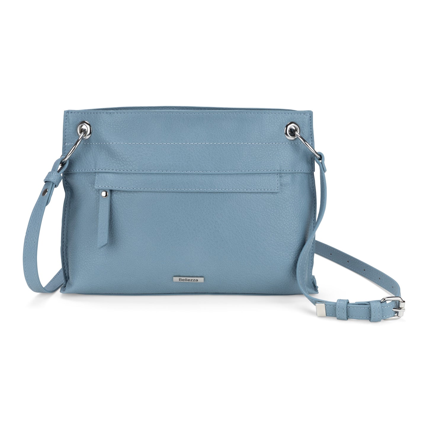 Bellezza East/West Crossbody, light blue, front view