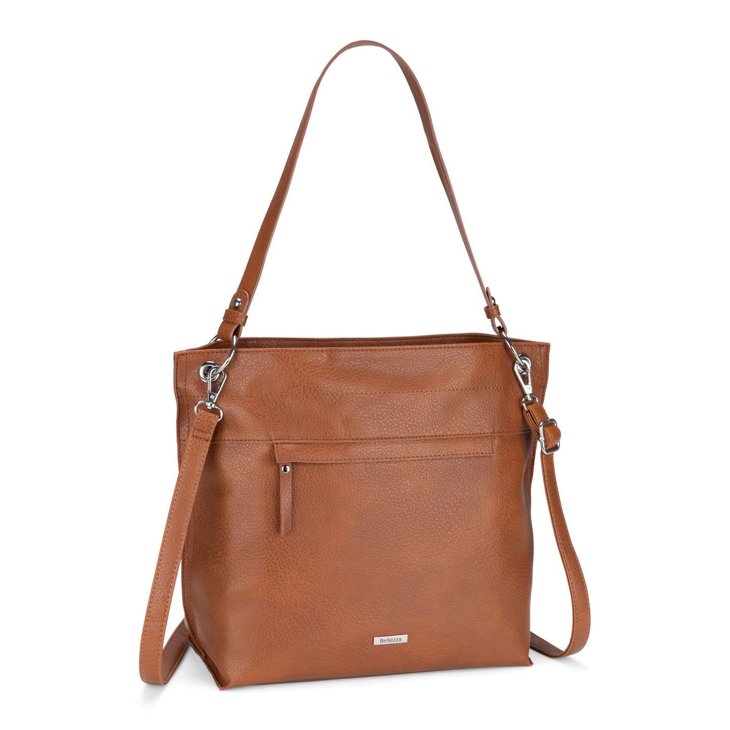 Bellezza Hobo Bag, cognac, front angled view