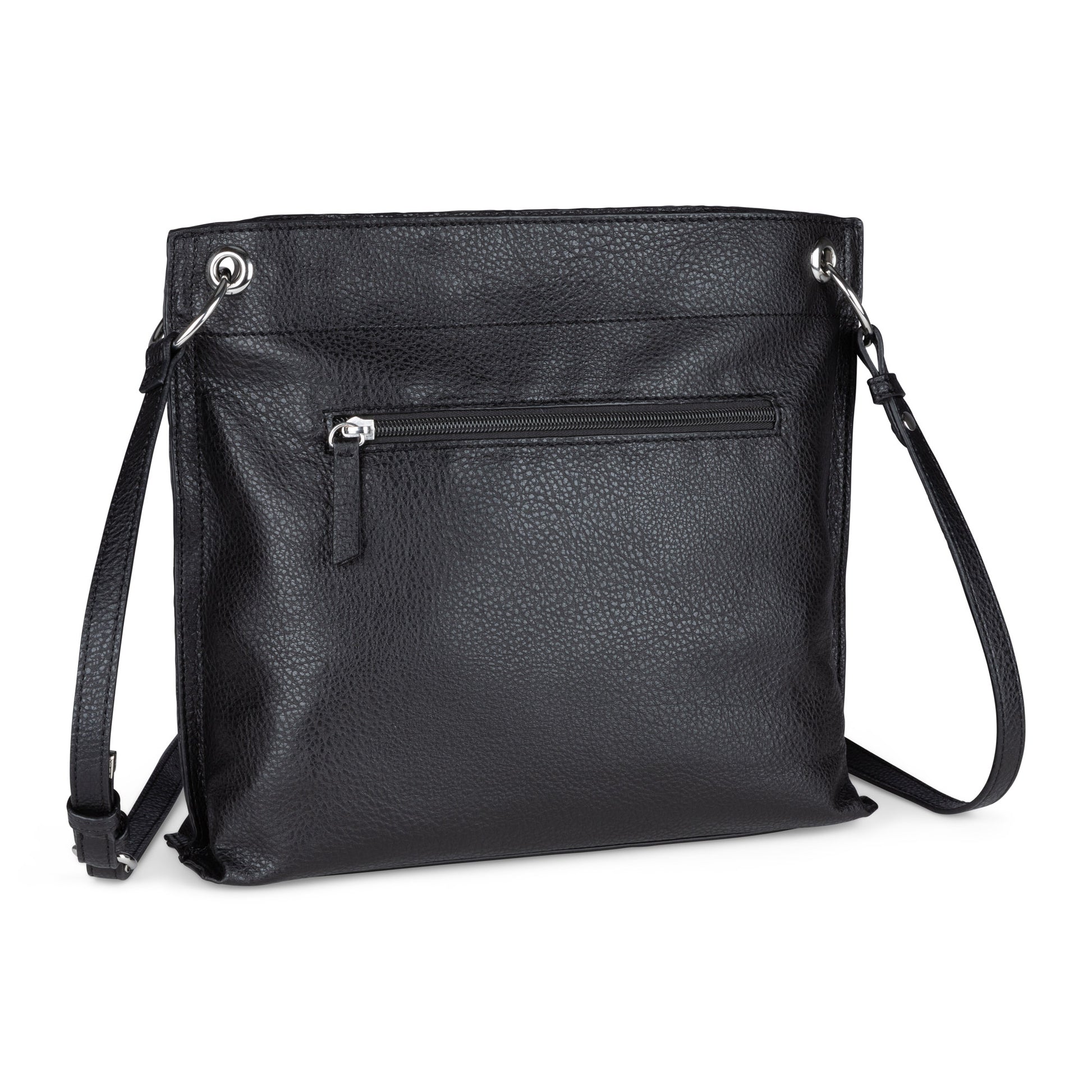 Bellezza North/South Crossbody, black, back angled view