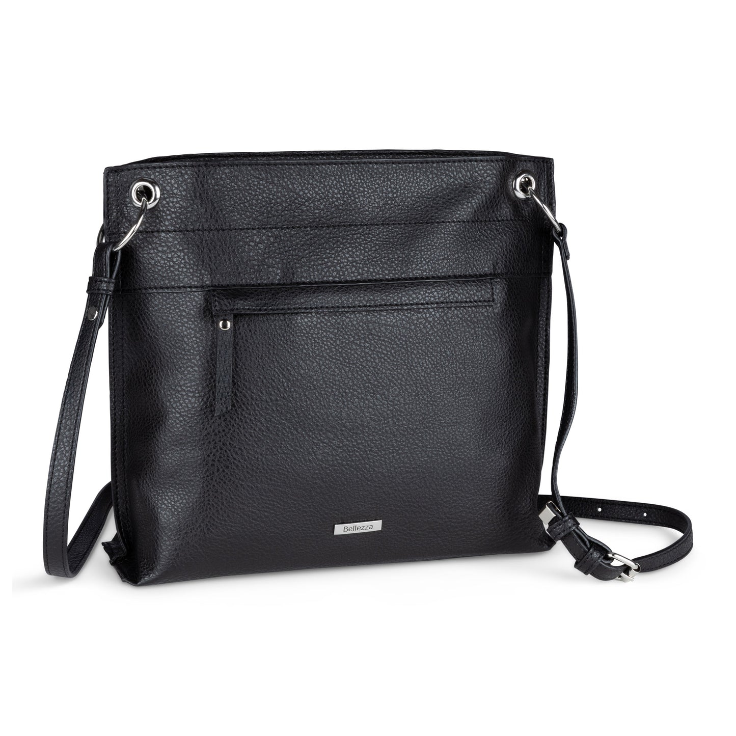 Bellezza North/South Crossbody, black, front angled view