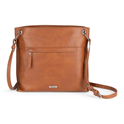 Bellezza North/South Crossbody, cognac, front view