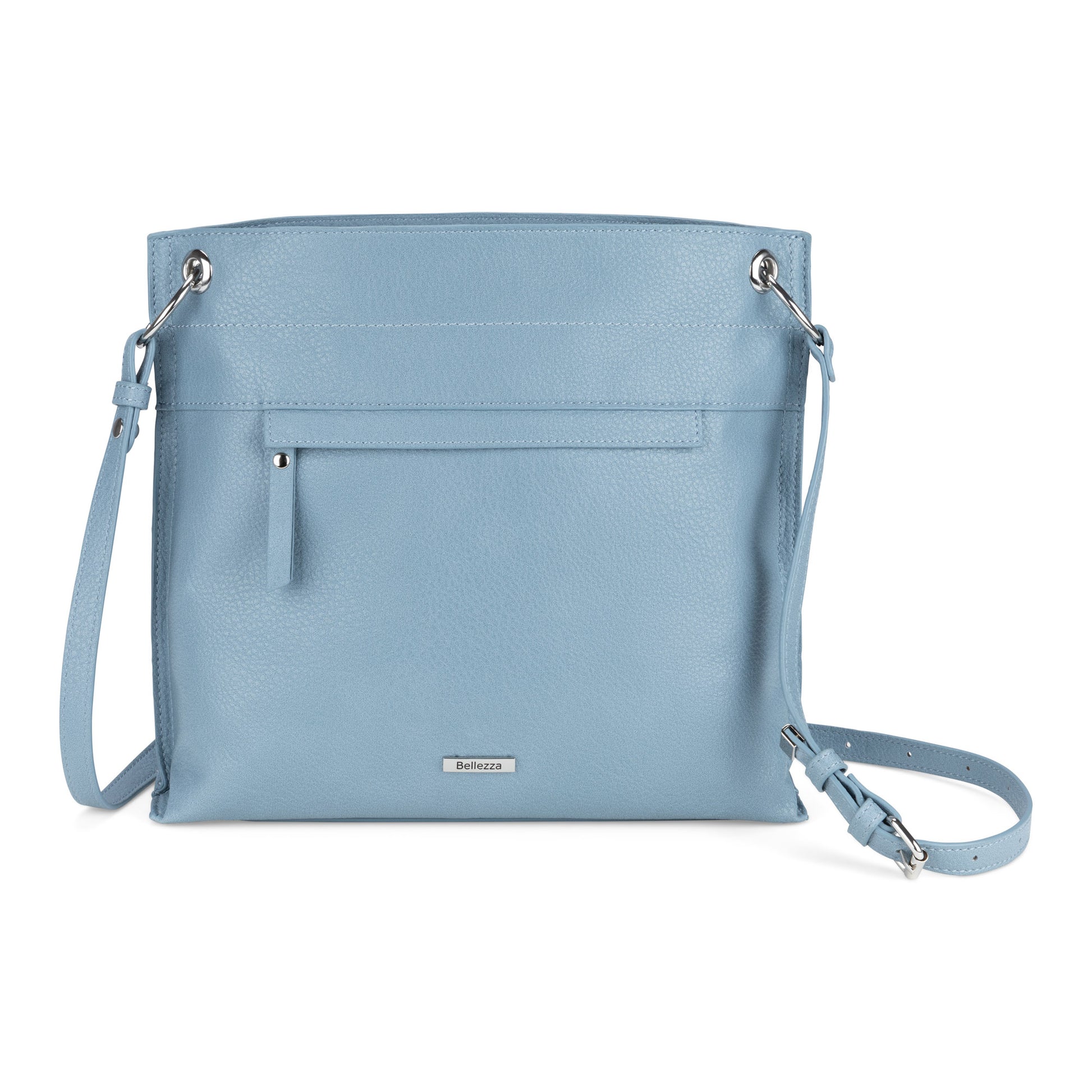 Bellezza North/South Crossbody, light blue, front view