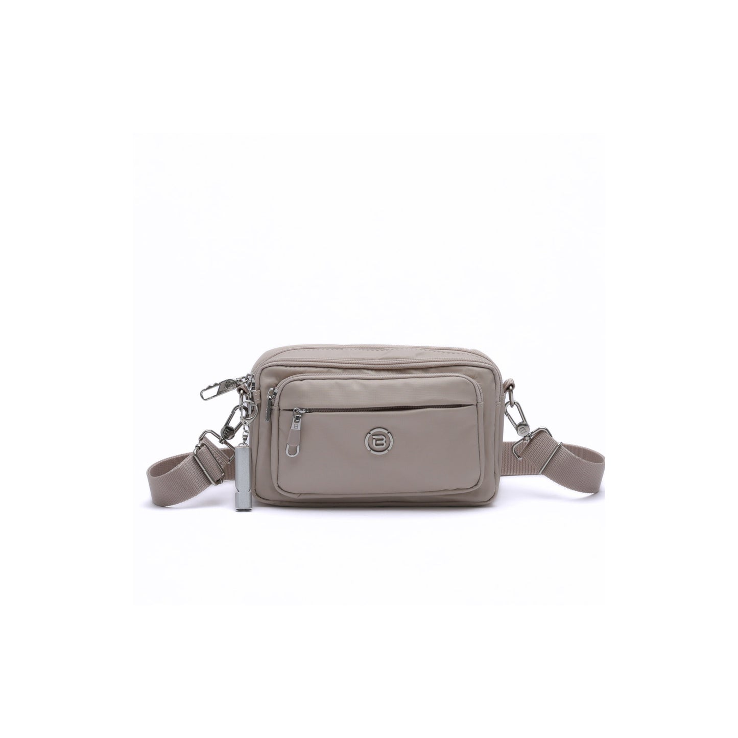 Beside-U Gelato Crossbody: light brown bag with RFID pocket, front zipper & adjustable strap by Beside-U.