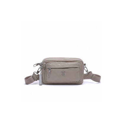 Beside-U Gelato Crossbody: light brown bag with RFID pocket, front zipper & adjustable strap by Beside-U.