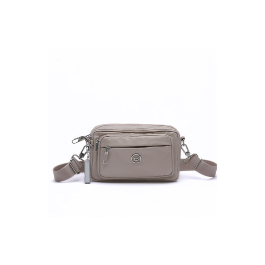 Product Image – Beside-U Gelato Crossbody: light brown bag with RFID pocket, front zipper & adjustable strap by Beside-U.
