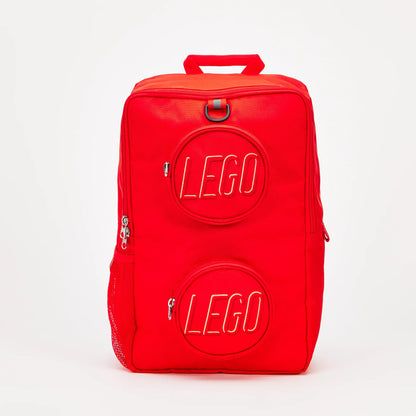 Red LEGO® Brick Backpack - ONLINE ONLY with two circular front pockets shaped like building bricks.