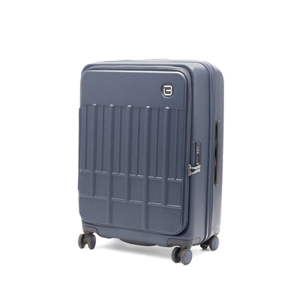 Beside-U Posh Voyage 24" Hardside Spinner in dark blue with 4 wheels, TSA lock, side handle & zip divider.