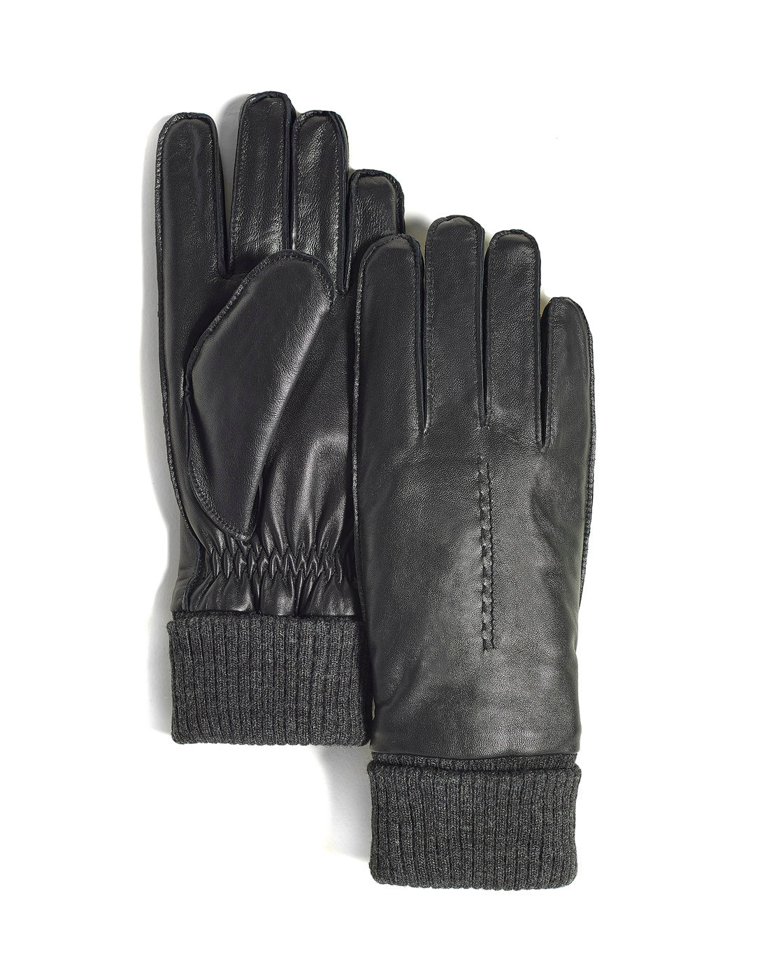 Brume Dartmouth Glove, black leather with black fabric cuff